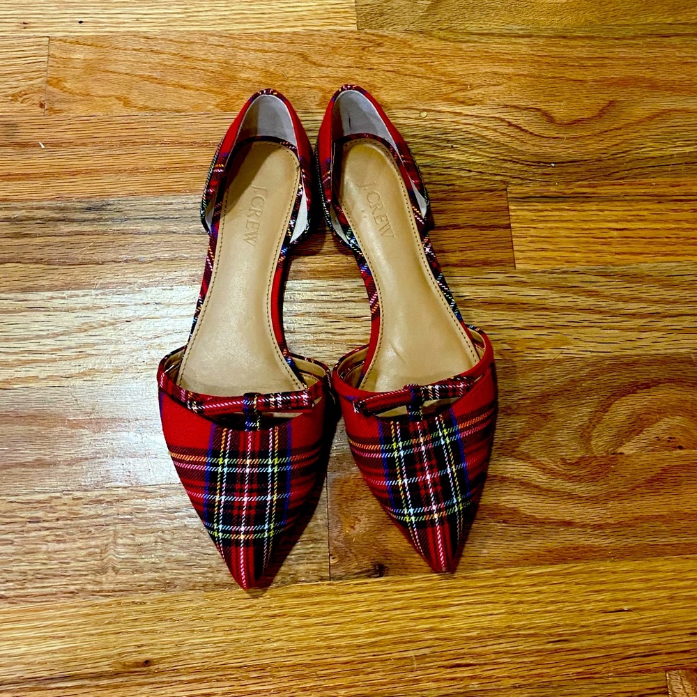Tartan bow J.Crew flats